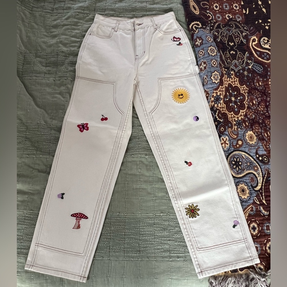 PacSun Cream High Rise Carpenter Jeans